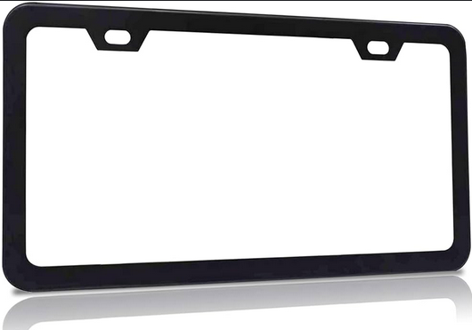 License Plate Frame with 2 holes Thick Bottom (Matt Black)