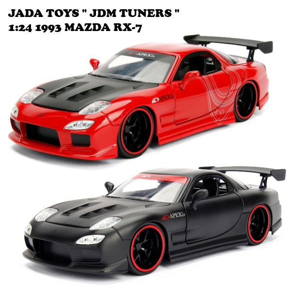 1:24 JDM Tuners - 1993 Mazda RX-7 (Black, Red) 98568