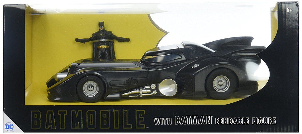 10" 1989 BATMOBILE + 3" BENDABLE MICHAEL KEATON BATMAN FIGURES NJCROCE DC3934