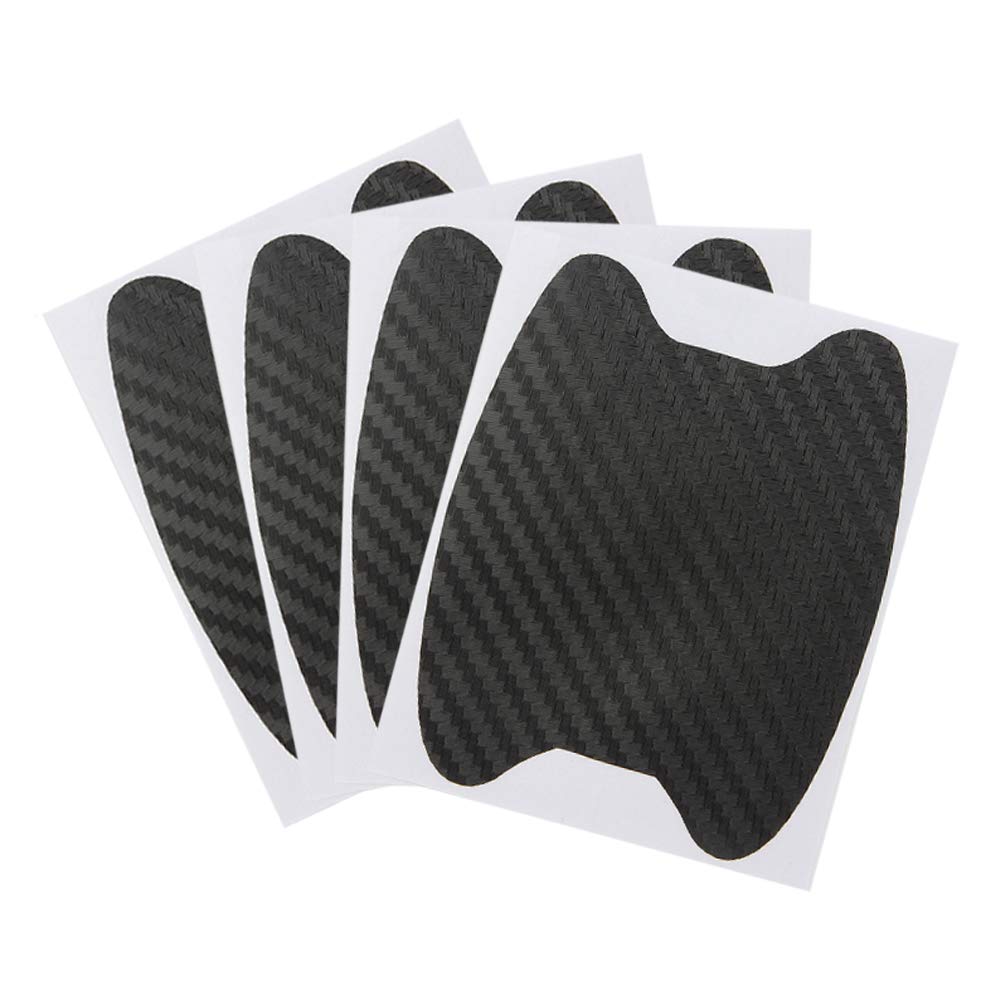 4pcs Universal 3D Carbon Fiber Car Door Handle Scratch Protector Film