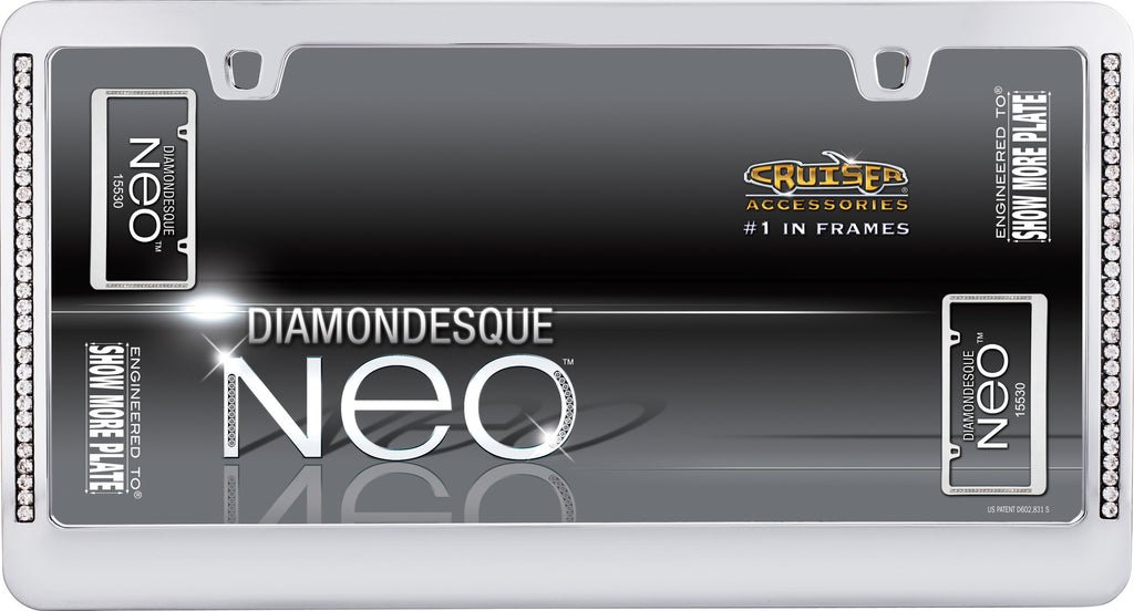 LICENSE PLATE FRAME NEO DIAMONDESQUE CHROME
