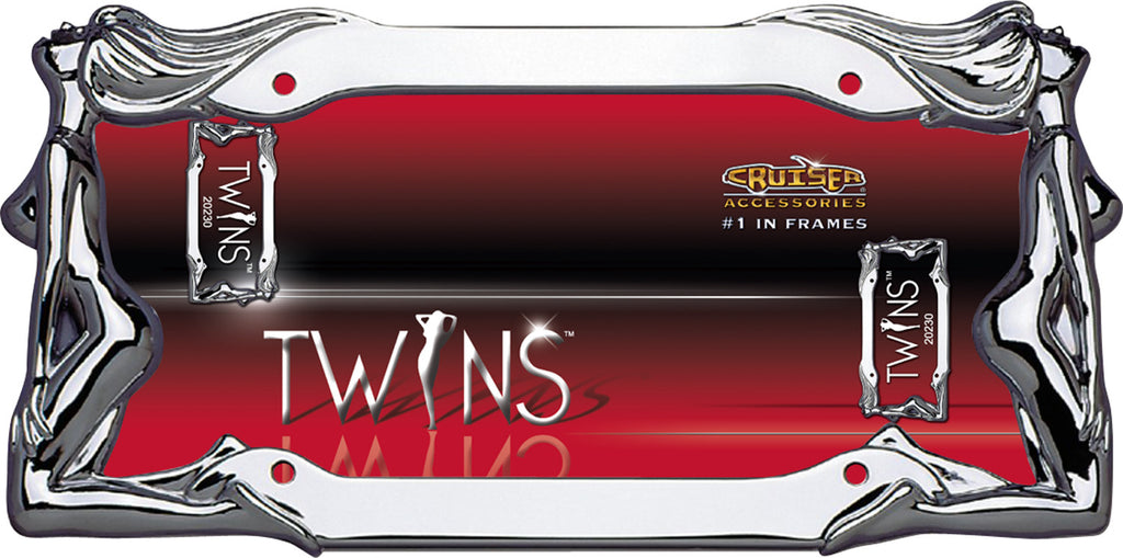 LICENSE PLATE FRAME TWINS CHROME