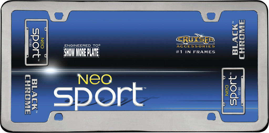 LICENSE PLATE FRAME NEO SPORT BLACK CHROME
