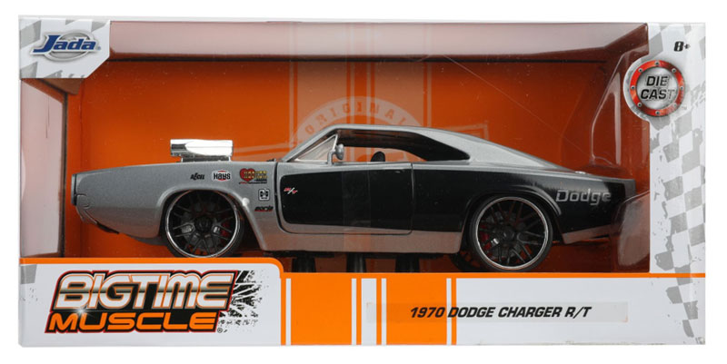 Jada 1:24 W/B Bigtime Muscle - 1970 Dodge Charger R/T with Blower (Grey/Black) 31668