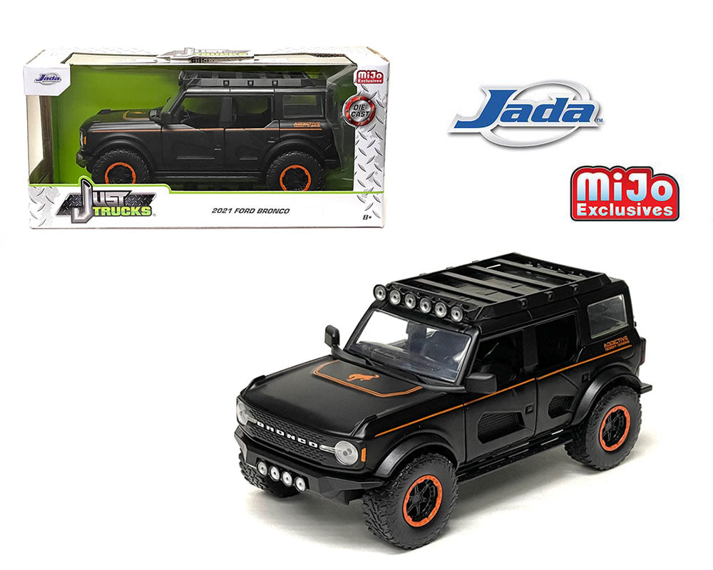 Jada 1:24 1985 2021 Ford Bronco Custom Matte Black – Just Trucks – MiJo Exclusives Limited Edition 34287