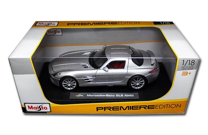 1:18 Premiere Edition - 2010 Mercedes-Benz SLS AMG (Gull Wing doors)(Silver)