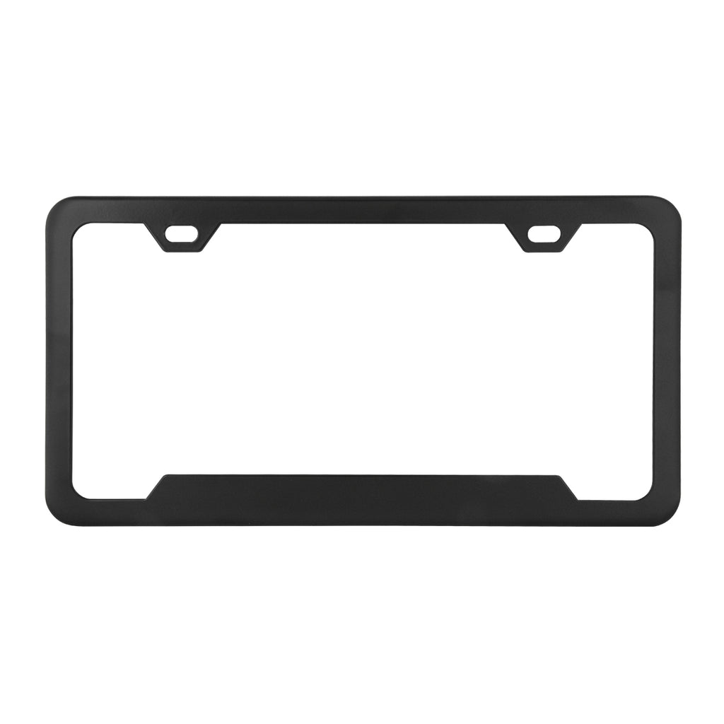 PLAIN 2-HOLE LICENSE PLATE FRAMES WITH CENTER RAISED (Matte Black)