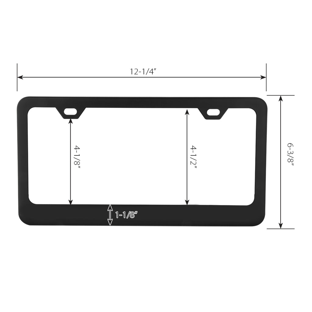 PLAIN 2-HOLE LICENSE PLATE FRAMES WITH THICK BOTTOM (Semi-Gloss Black)