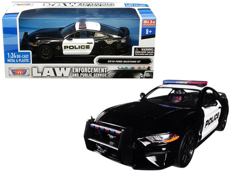 1:24 Law Enforcement and Public Services - 2018 Ford Mustang GT Police (Black/White)