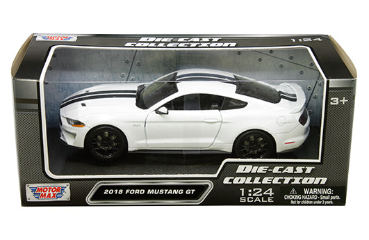 1:24 Window Box - MiJo Exclusives - 2018 Ford Mustang GT (White with black stripes)