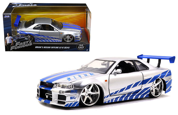 1:24 The Fast & Furious - 2002 Nissan Skyline GT-R34 Brian's Silver 97158